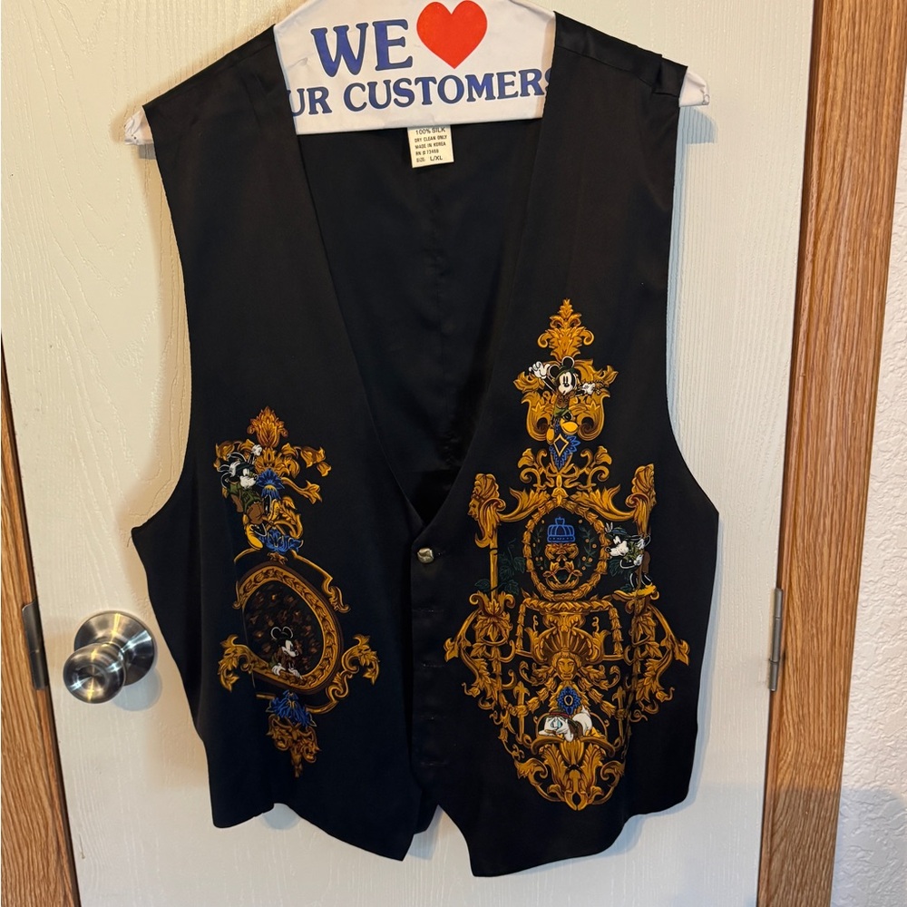 Disney vintage Black Silk vest